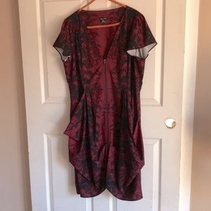 City Chic Dress w/ Flutter Sleeves & Pockets